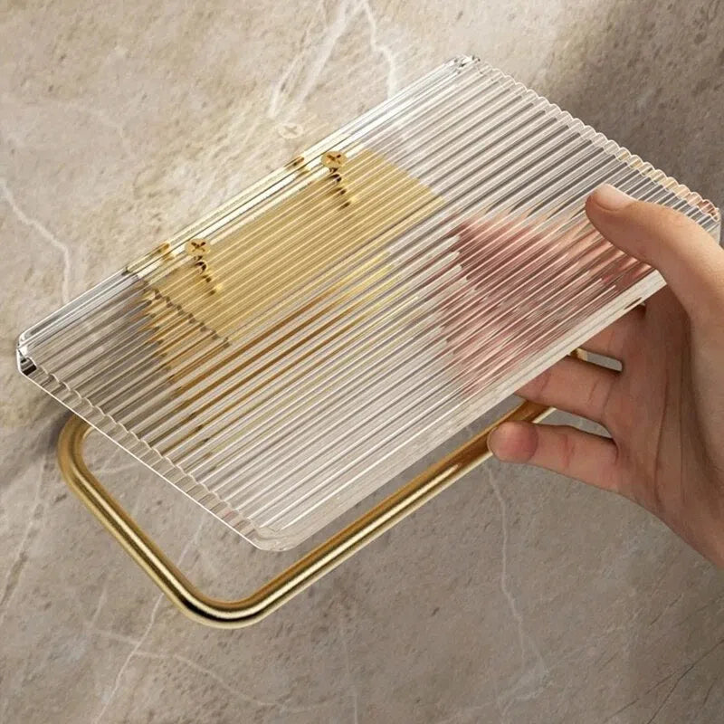 Suporte para Papel Higiênico - Elegância em Ouro e Prata