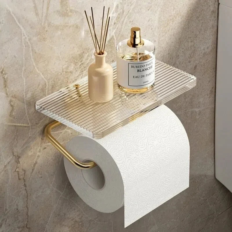Suporte para Papel Higiênico - Elegância em Ouro e Prata
