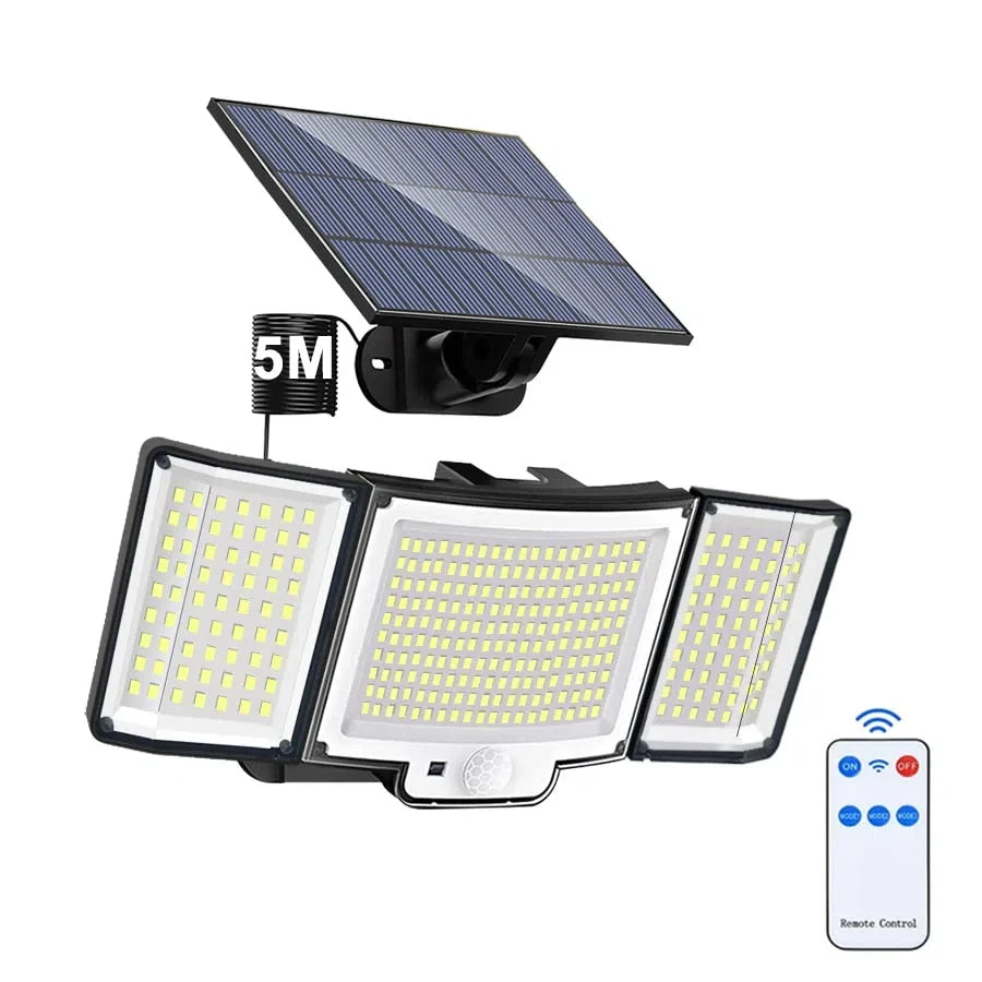 Holofote Solar LED 800W com 3 Cabeças - Tech Urbane
