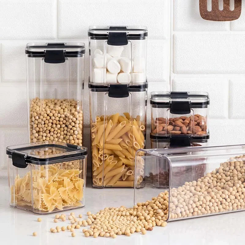 Pote em Acrílico Transparente para Armazenamento de Alimentos