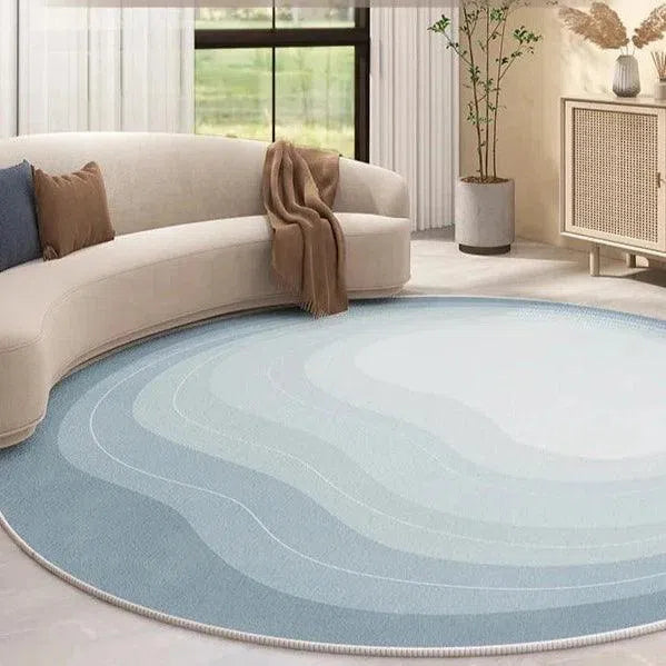 Tapete Antiderrapante Redondo Moderno de Luxo Minimalista